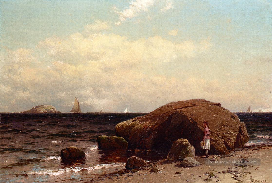 Vue sur la mer Plage Alfred Thompson Bricher Peintures à l'huile